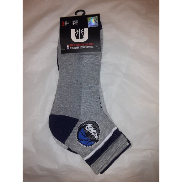 Nba Ultra Dallas Mavericks 3 pack Quarter Cut Socks Shoe Size 6-12 - Picture 1 of 6